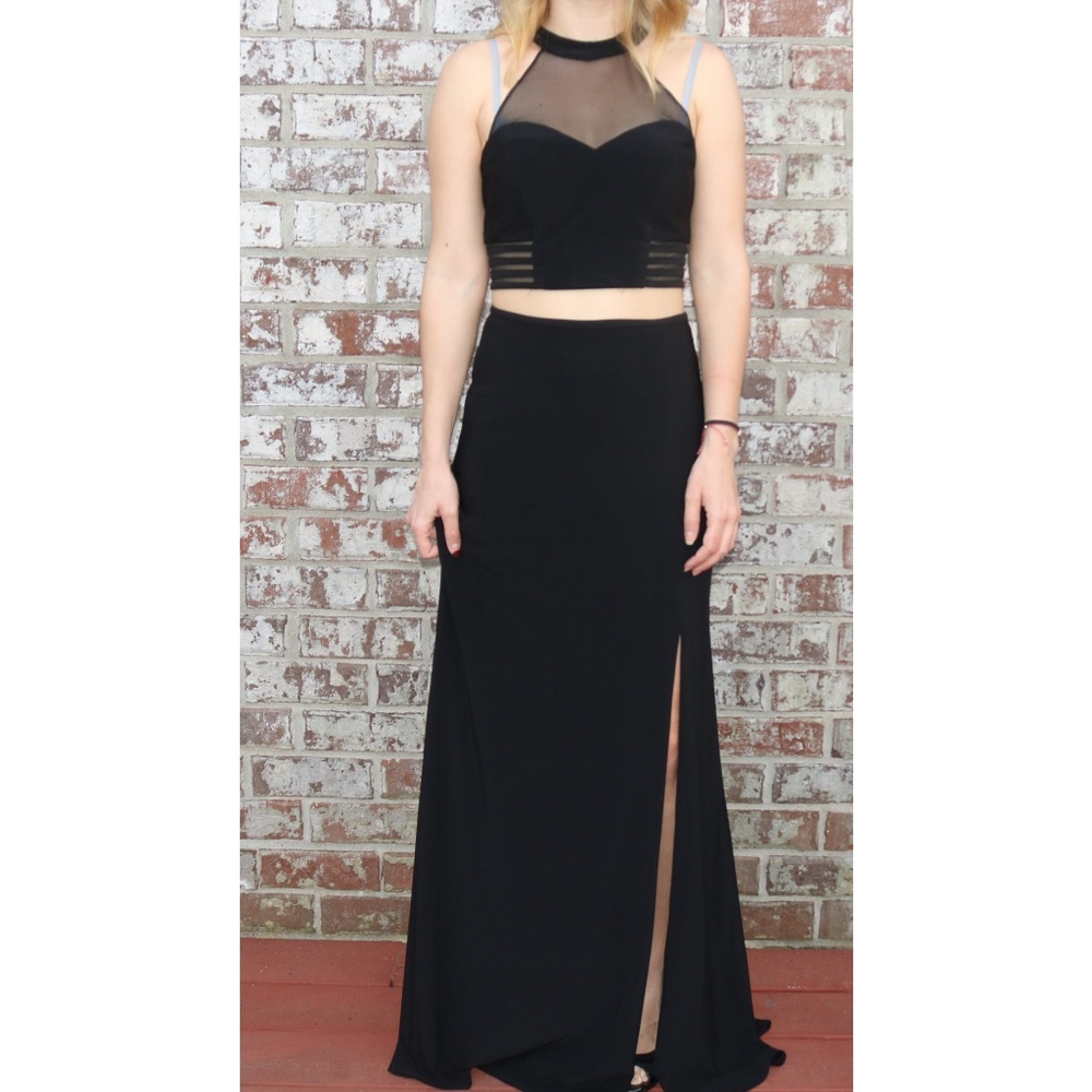 New Morgan & Co. Black Two Piece Long Dress Prom